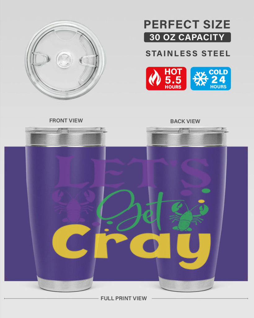 lets get cray 81#- mardi gras- Tumbler