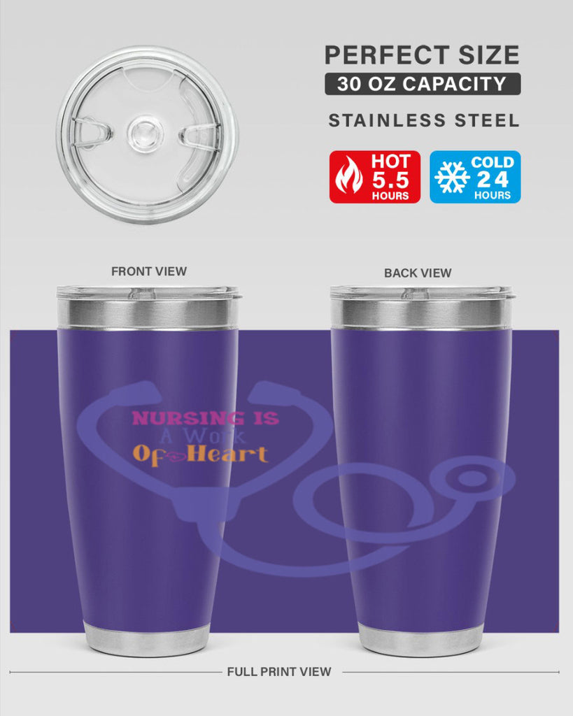 nursing is a work of heart Style 358#- nurse- tumbler