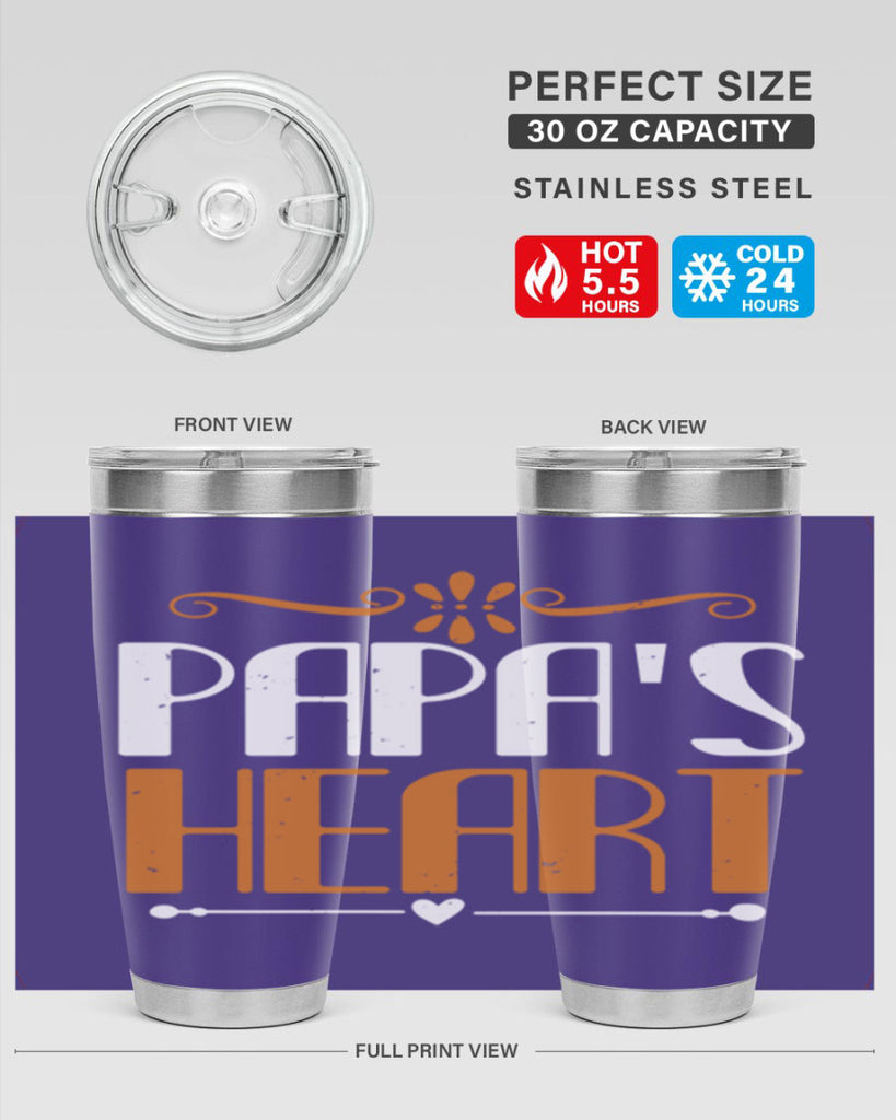 papas heart 13#- grandpa - papa- Tumbler