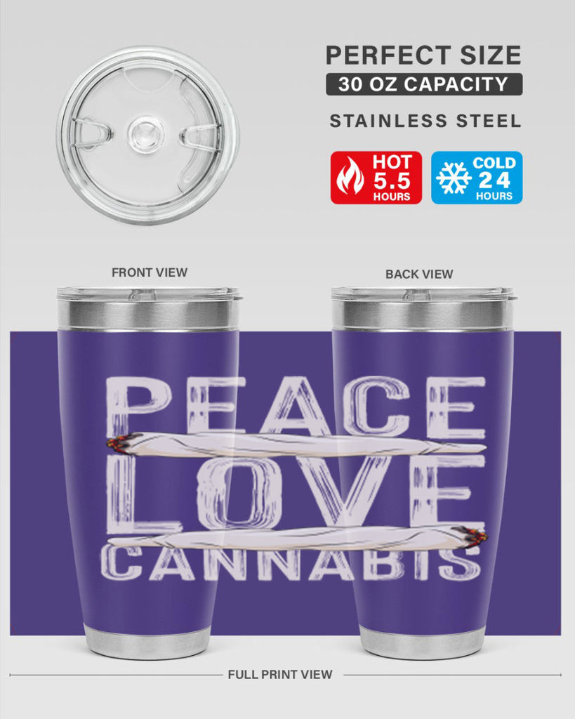 peace love cannabis 216#- marijuana- Tumbler