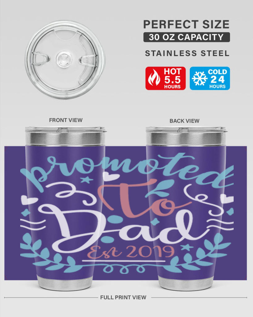 promoted to dad est 10#- fathers day- Tumbler
