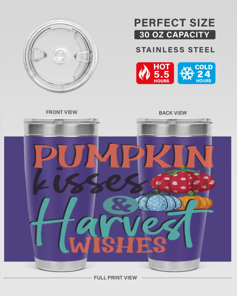 pumpkin kisses harvest wishes 526#- fall- Tumbler