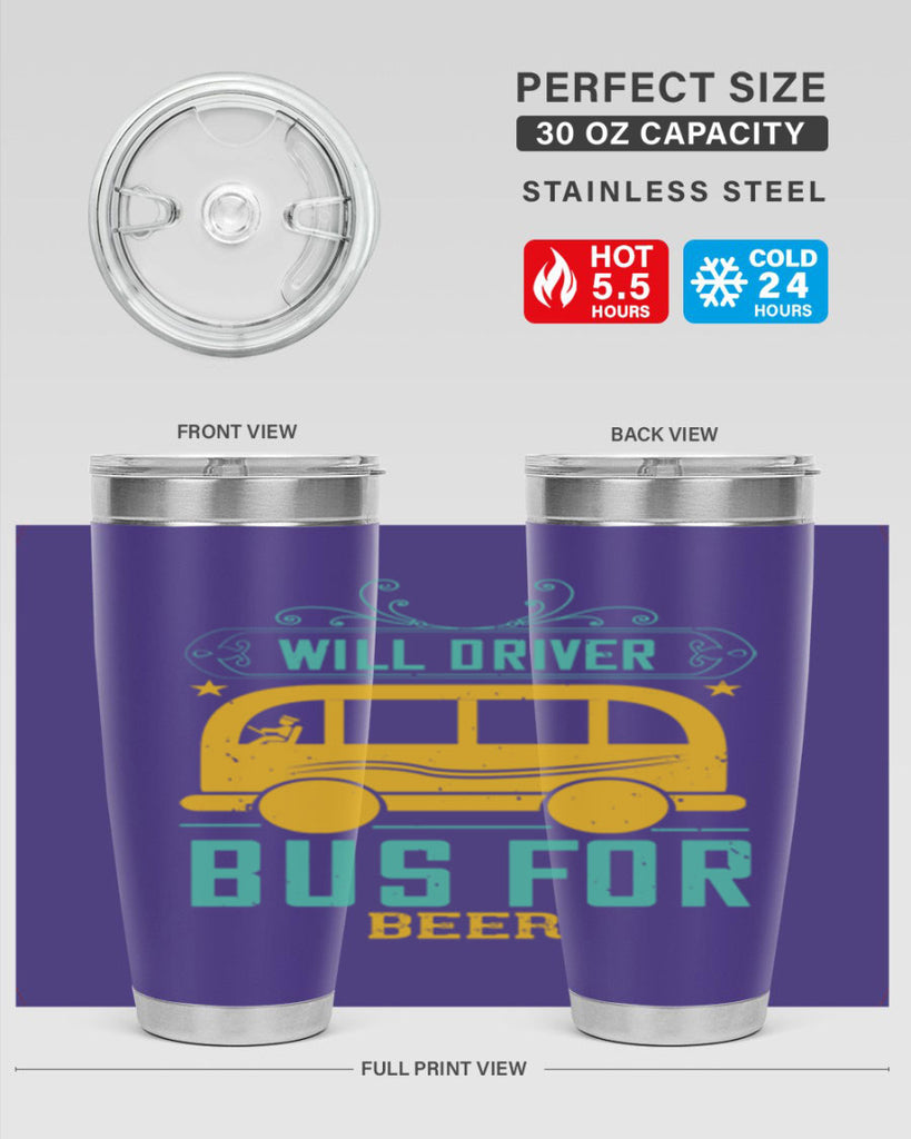 will driver bus for beer Style 6#- bus driver- tumbler