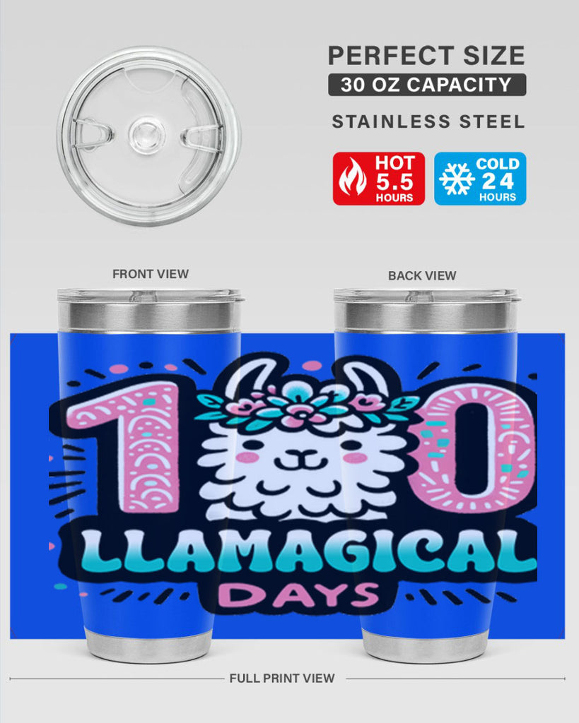 100 Llamagical Days Sublimation 35#- 100 days of school- Tumbler