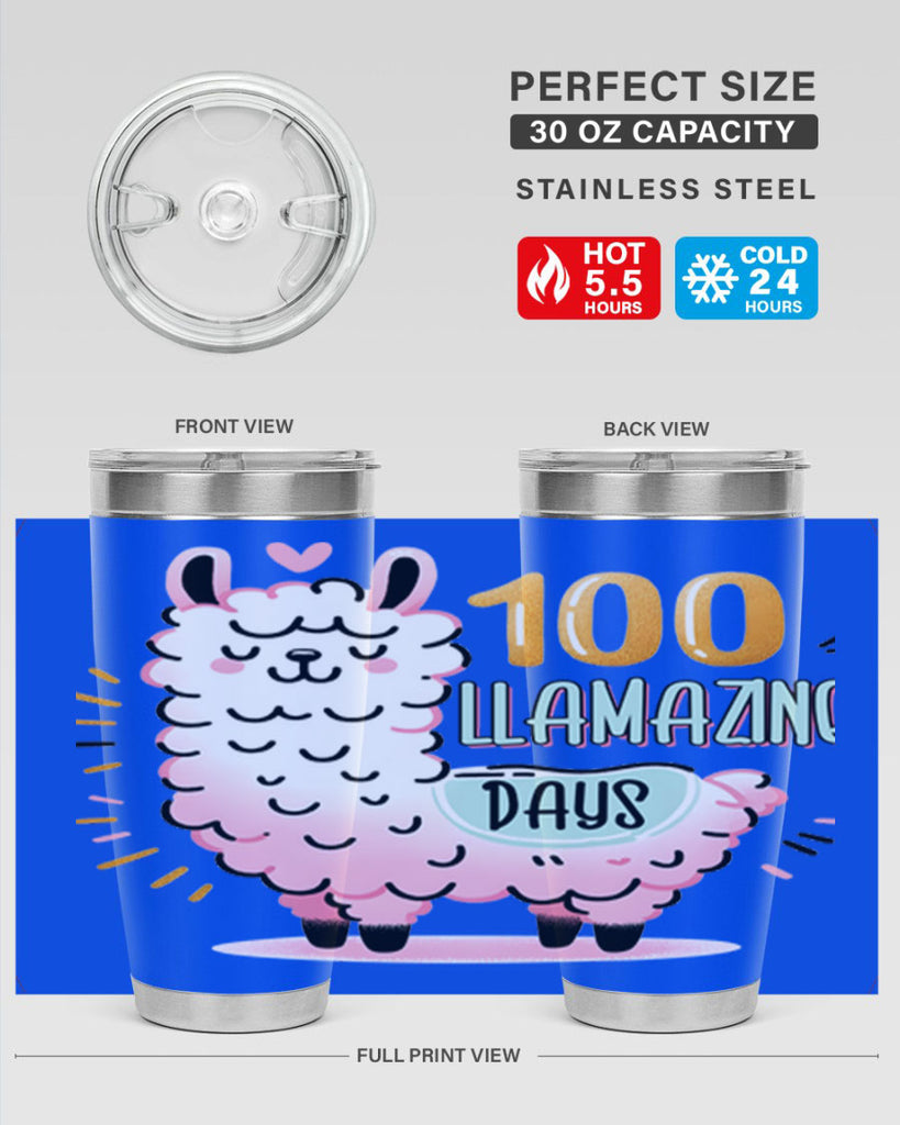 100th Day of School Llama 39#- 100 days of school- Tumbler