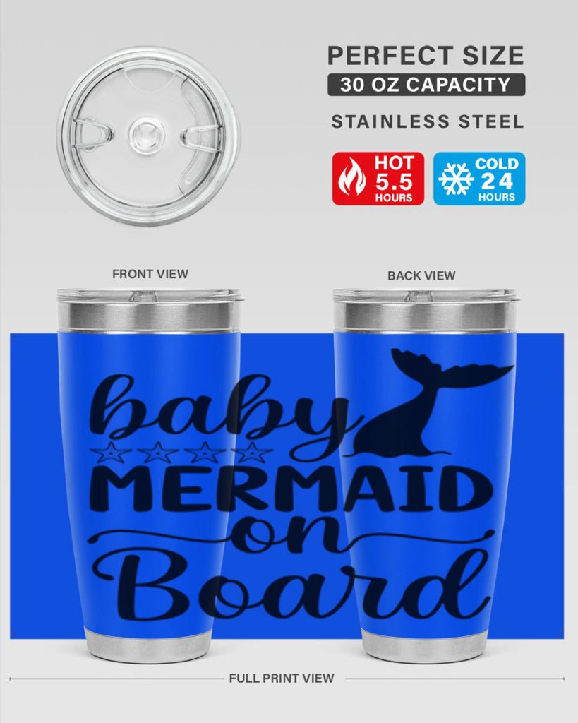 Baby mermaid on board 36#- mermaid- Tumbler