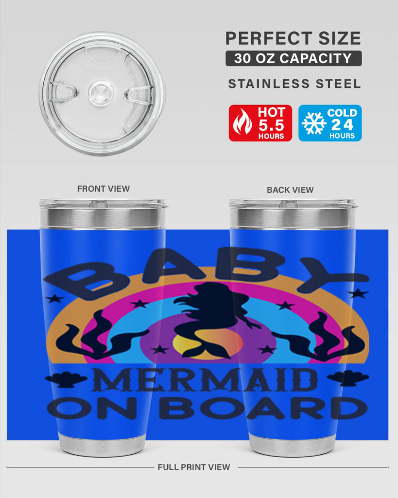 Baby mermaid on board 37#- mermaid- Tumbler