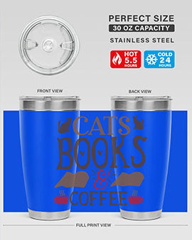 Cats Books Coffee Style 9#- cat- Tumbler