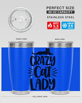 Crazy Cat Lady Style 92#- cat- Tumbler