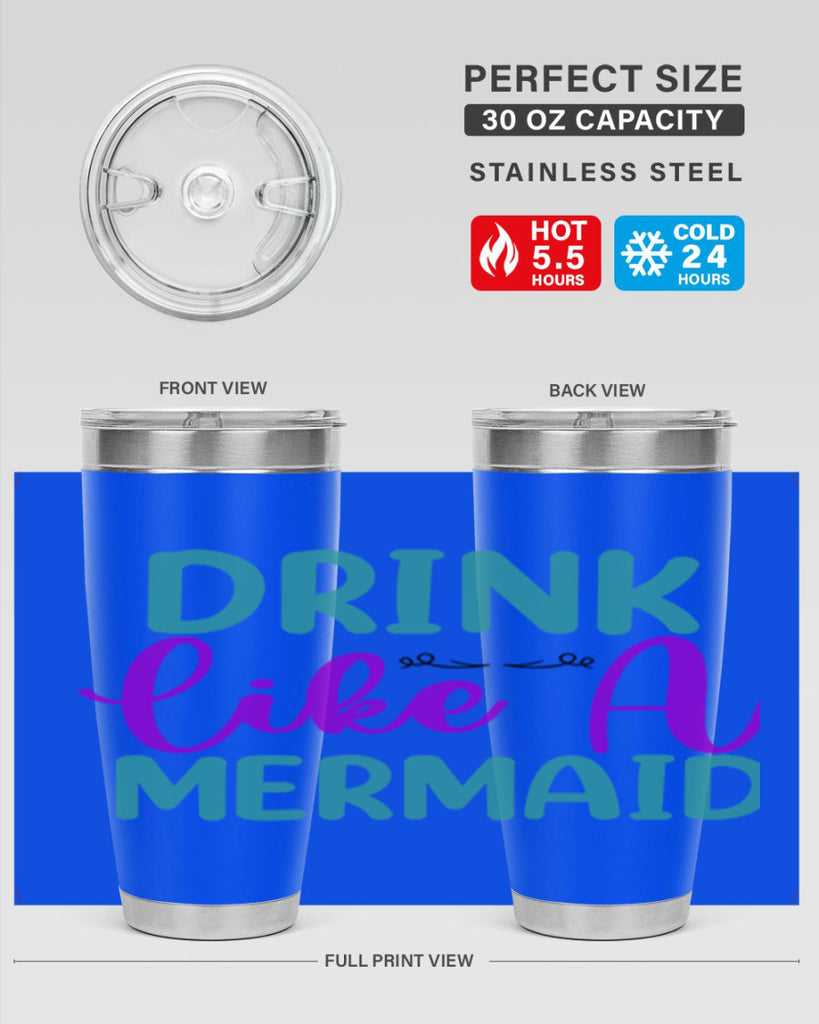 Drink Like A Mermaid 139#- mermaid- Tumbler