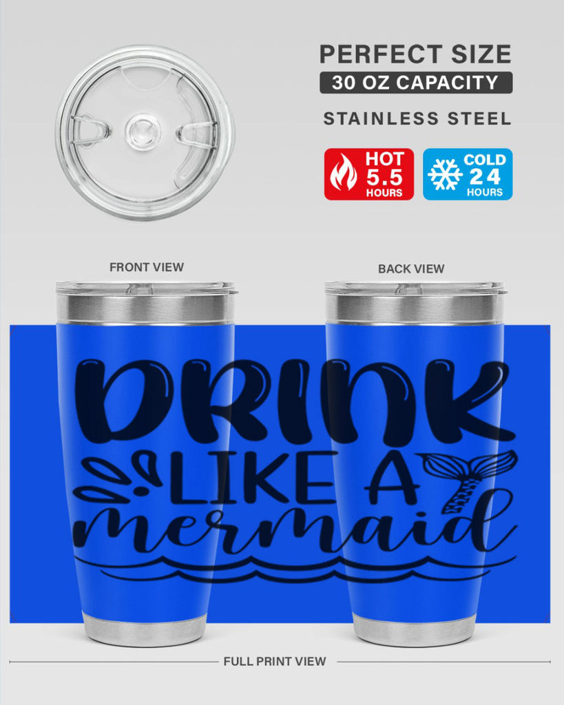 Drink Like A Mermaid 145#- mermaid- Tumbler