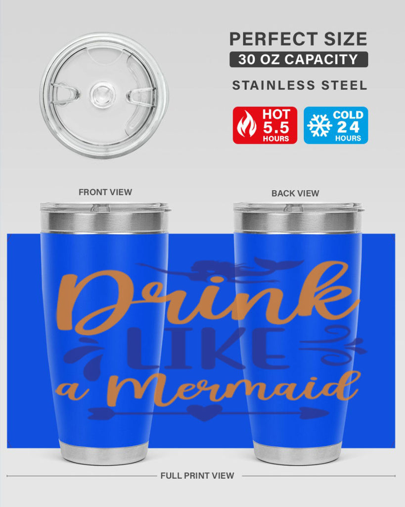 Drink Like a Mermaid 137#- mermaid- Tumbler