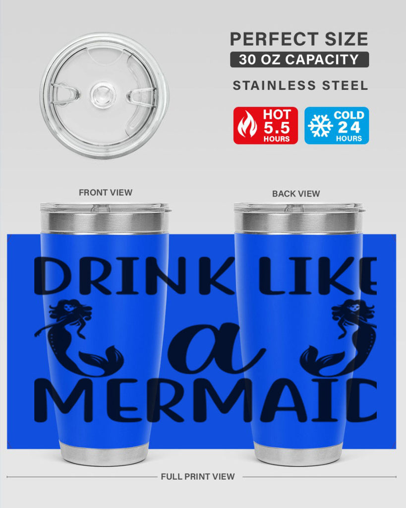 Drink like a mermaid 148#- mermaid- Tumbler