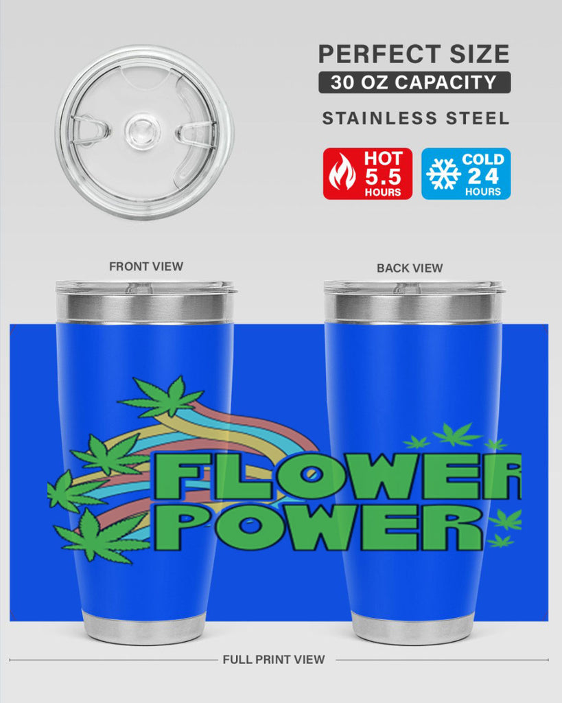 Flower Power Cannabis leaf 86#- marijuana- Tumbler