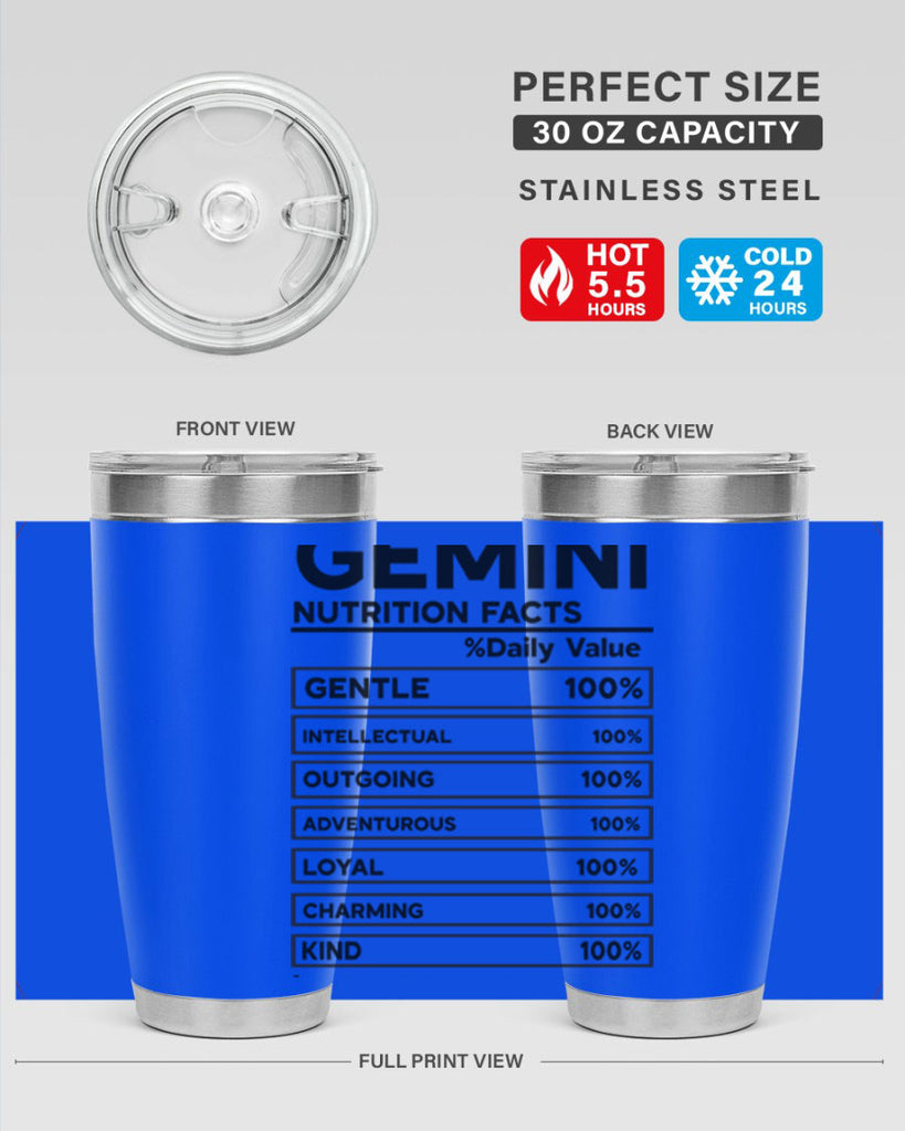 Gemini Nutrition Facts 220#- zodiac- Tumbler