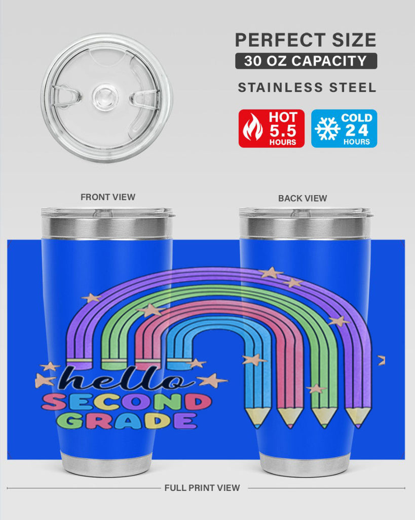 Hello 2nd Grade Pencil Rainbow 11#- second grade- Tumbler