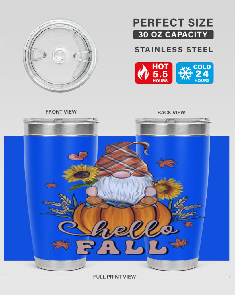 HelloFallAutumnGnome 298#- fall- Tumbler