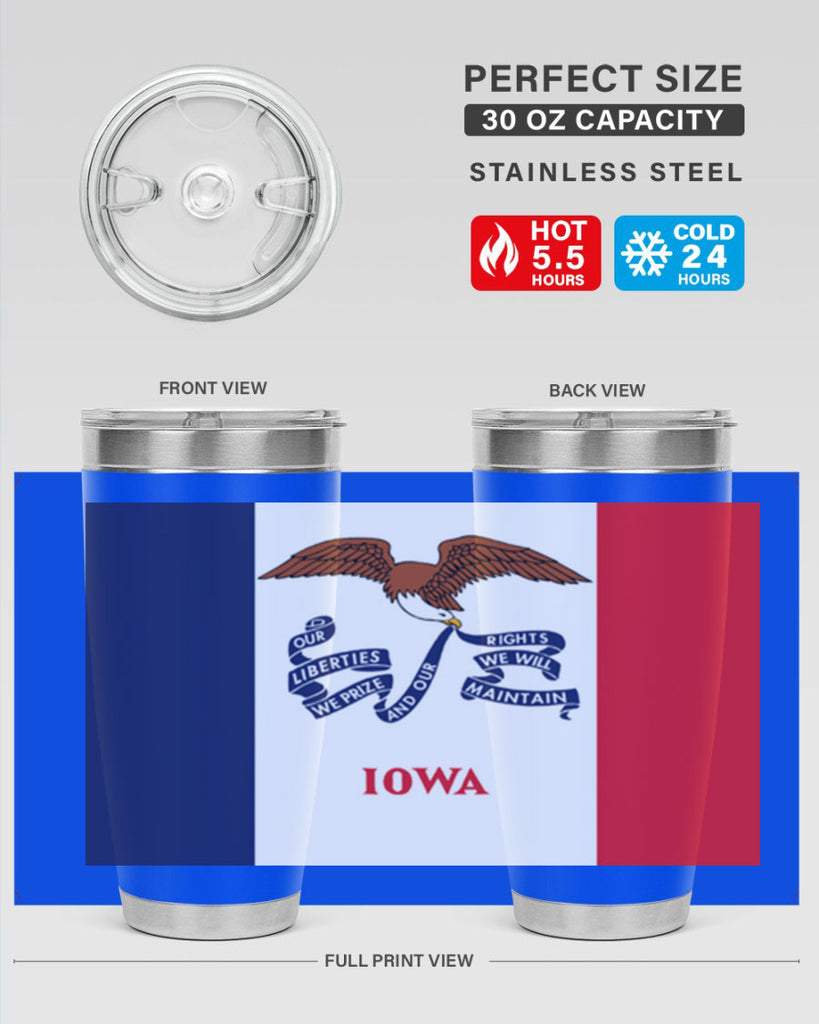 Iowa 37#- Us Flags- Tumbler