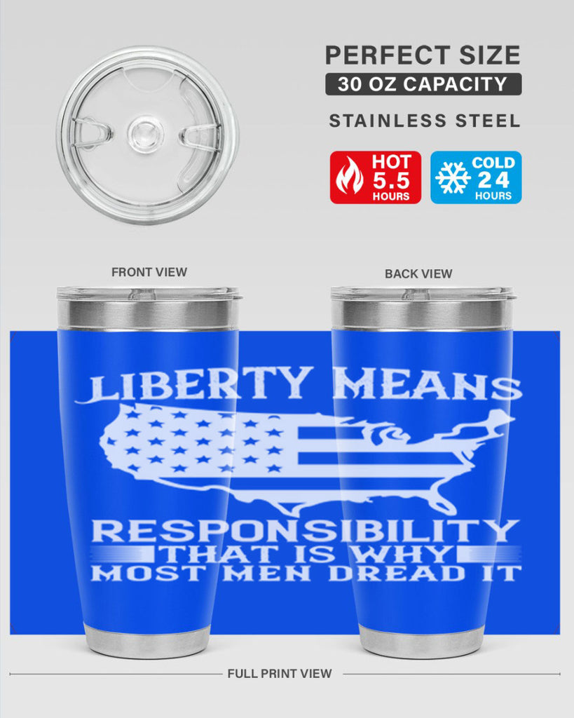 Liberty means responsibility That is why most men dread it Style 130#- Fourt Of July- Tumbler