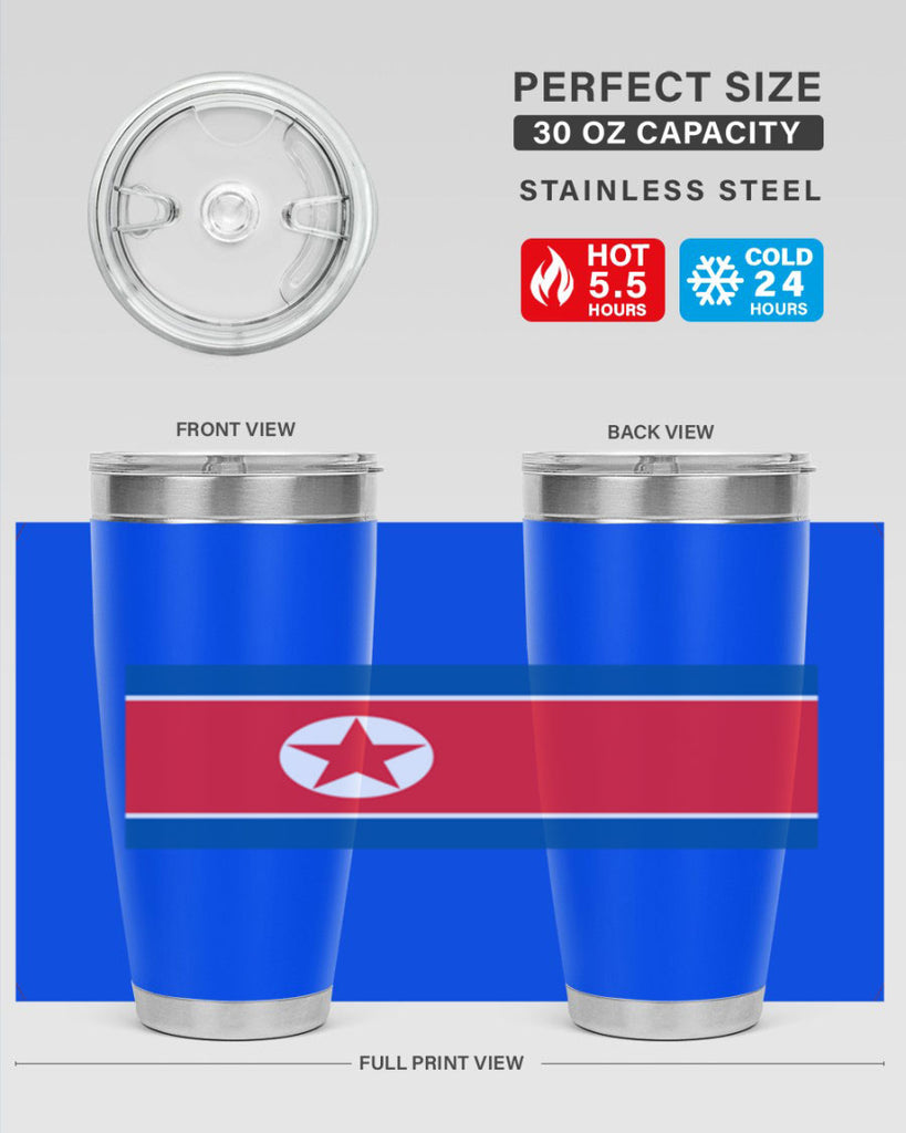 North Korea 70#- world flags- Tumbler