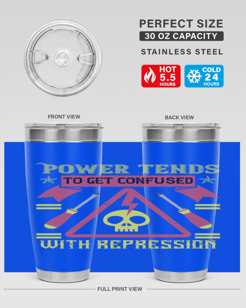 Power tends to get confused with repression Style 17#- electrician- tumbler