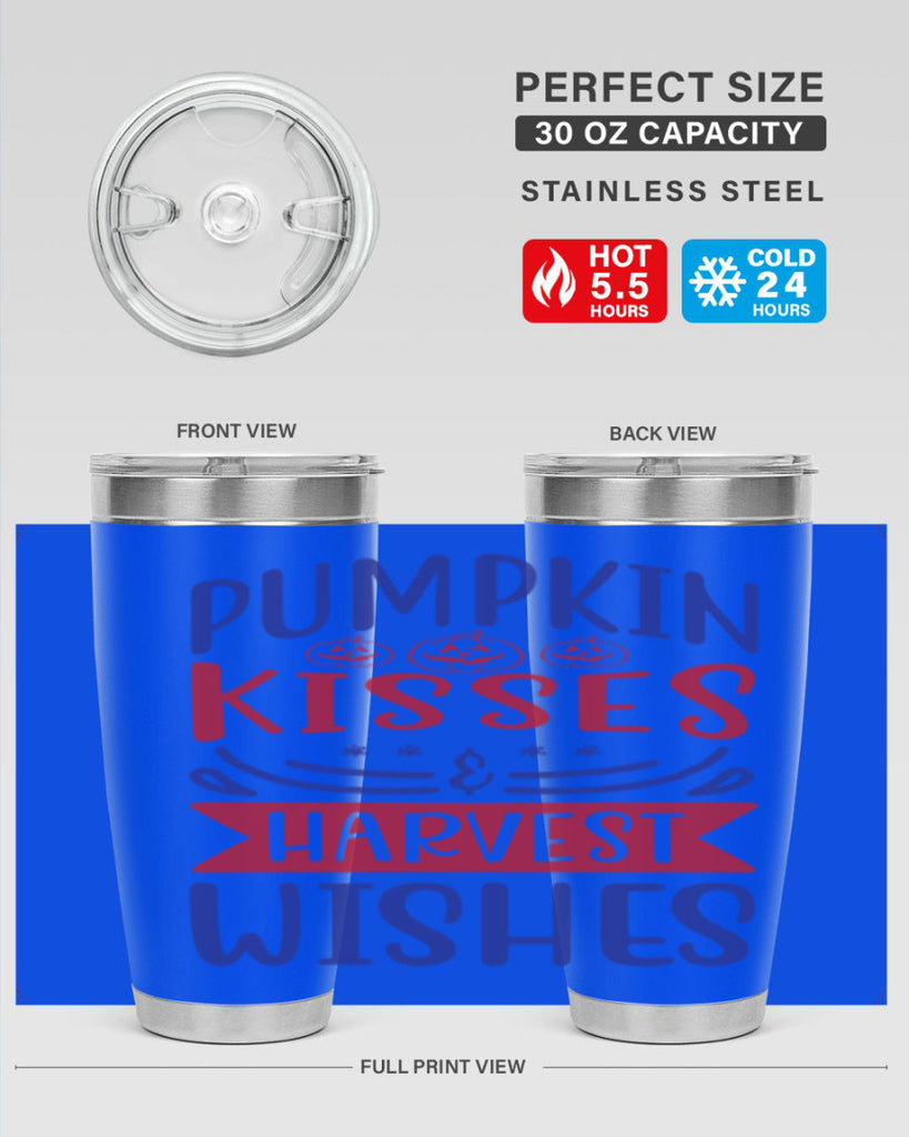 Pumpkin Kisses Harvest Wishes 522#- fall- Tumbler