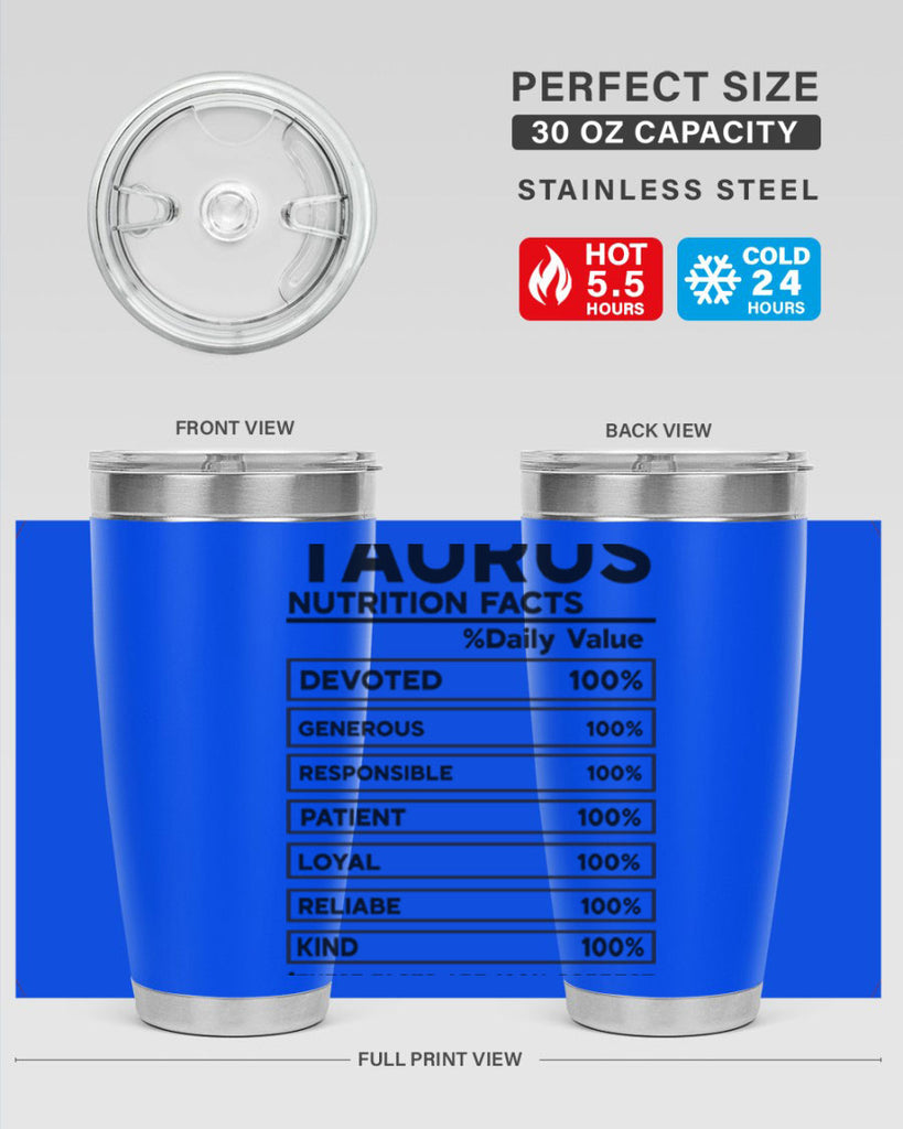 Taurus Nutrition Facts 490#- zodiac- Tumbler