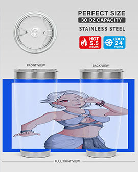 White hair girl wearing summer outfit 40#- anime- Tumbler