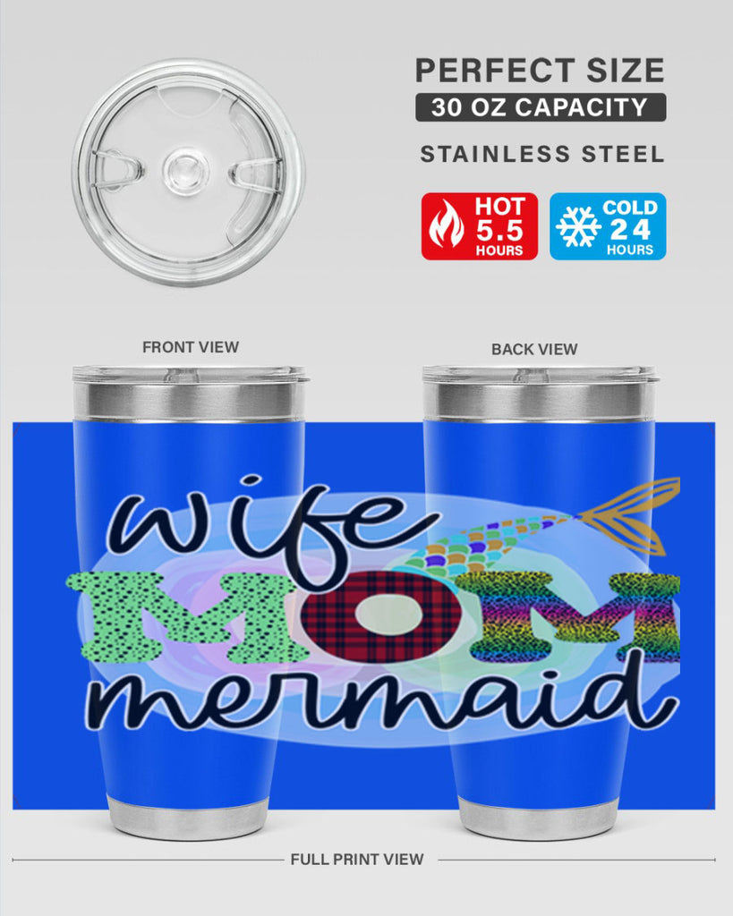 Wife Mom Mermaid 674#- mermaid- Tumbler