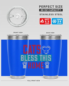 cats bless this home Style 36#- cat- Tumbler