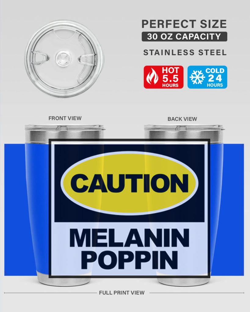 caution melanin poppin 188#- black words phrases- Cotton Tank