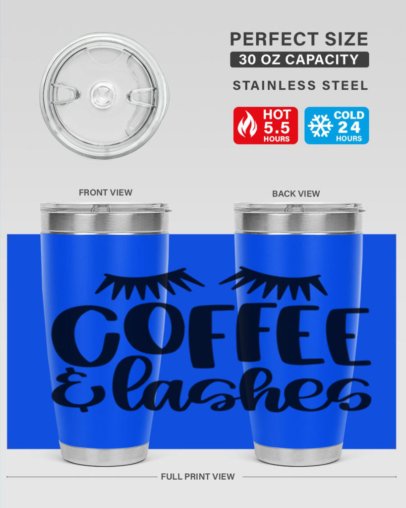 coffee lashes 177#- coffee- Tumbler