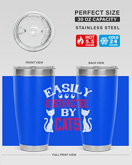 easily distracted by cats Style 46#- cat- Tumbler
