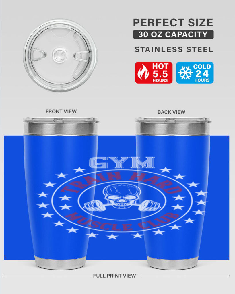 gym train hard mucle club 95#- gym- Tumbler