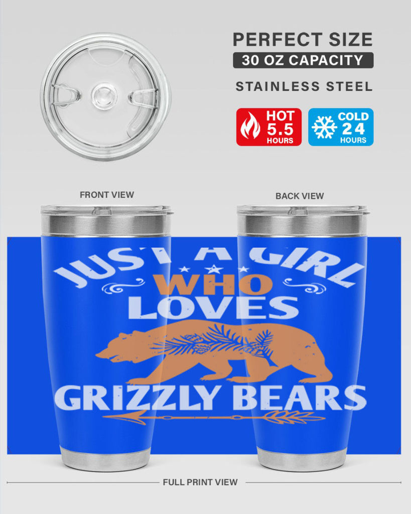 just a girl who loves Grizzly Bears 20#- Bears- Tumbler