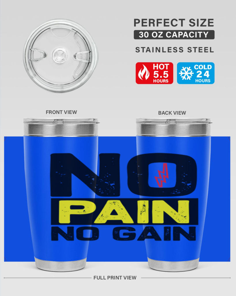 no pain no gain 5#- gym- Tumbler