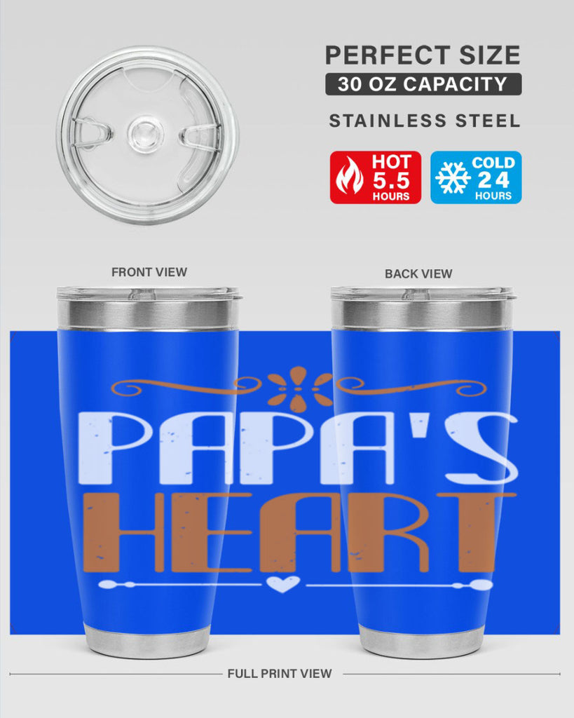 papas heart 13#- grandpa - papa- Tumbler