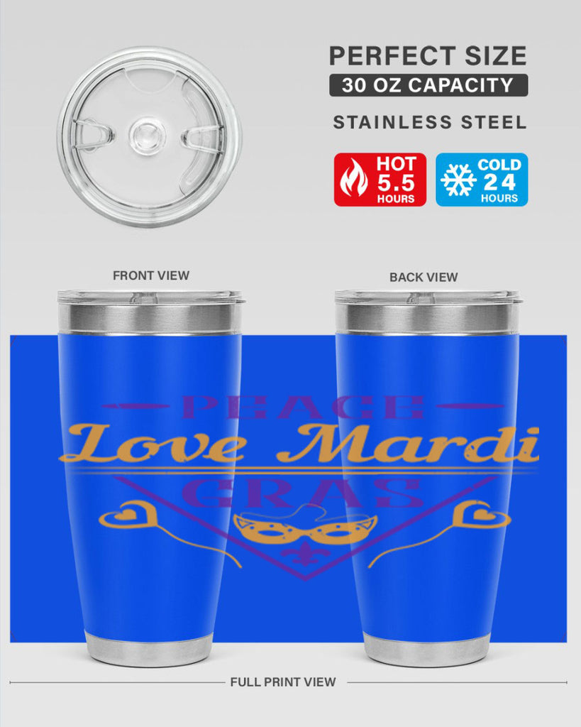 peace love mardi gras 39#- mardi gras- Tumbler