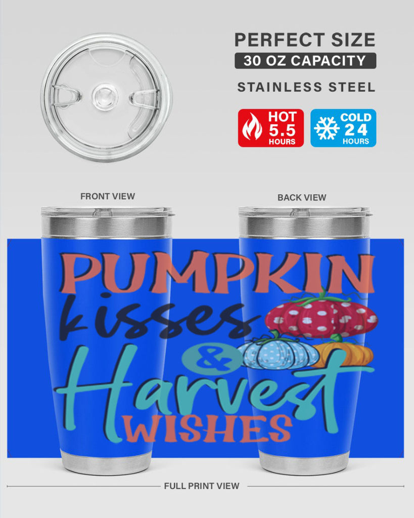 pumpkin kisses harvest wishes 526#- fall- Tumbler