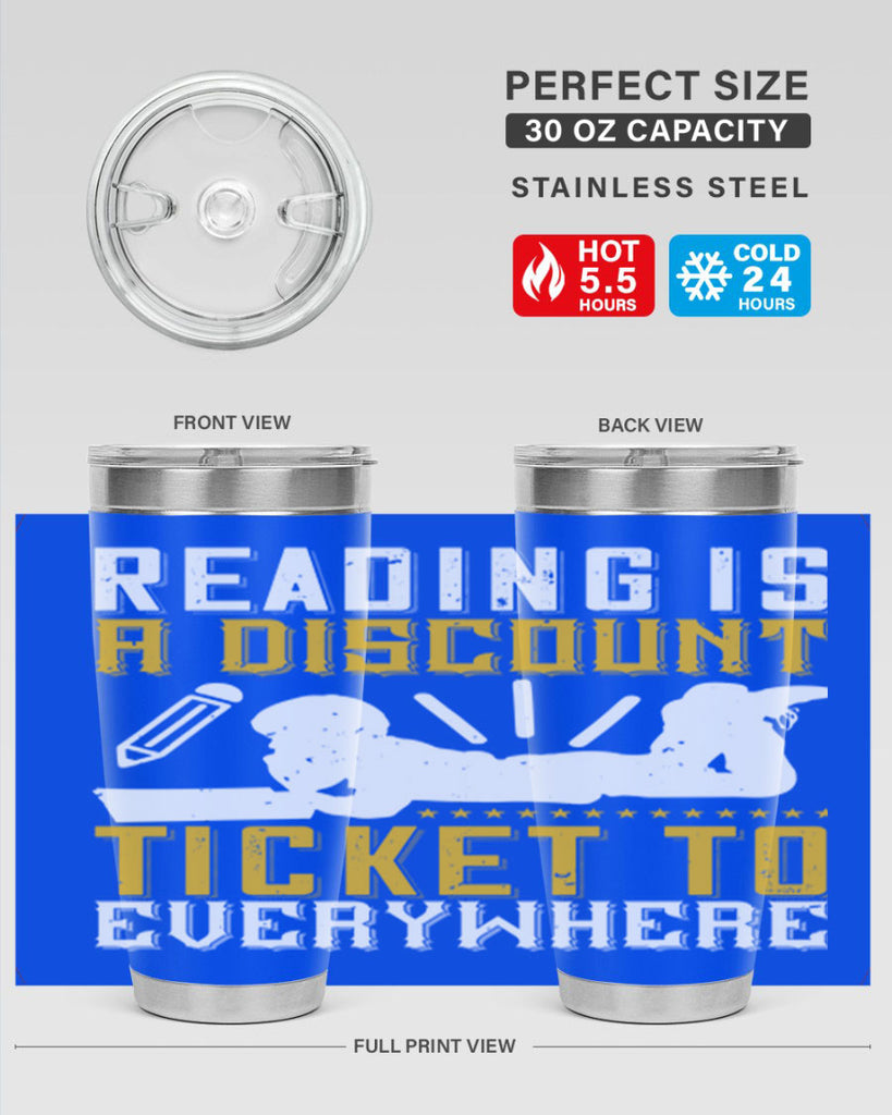 reading is a discount ticket to everywhere 16#- reading- Tumbler