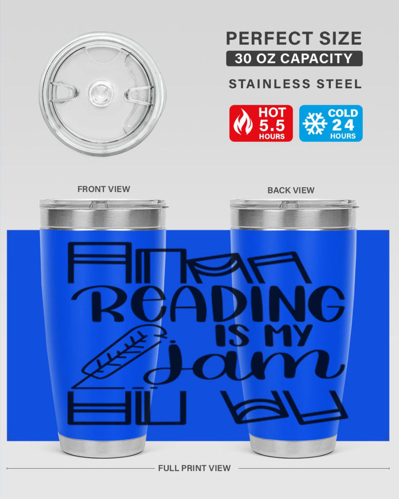 reading is my jam 29#- reading- Tumbler