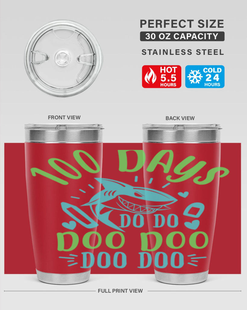 100 days shark doo doo 21#- 100 days of school- Tumbler