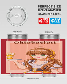 A beautiful girl with beer happy at celebrating the oktoberfest 87#- anime- Tumbler