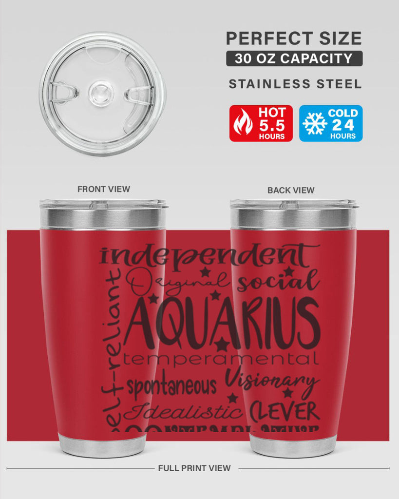 Aquarius 563#- zodiac- Tumbler