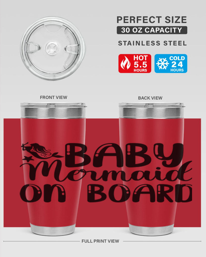 Baby Mermaid on Board 35#- mermaid- Tumbler