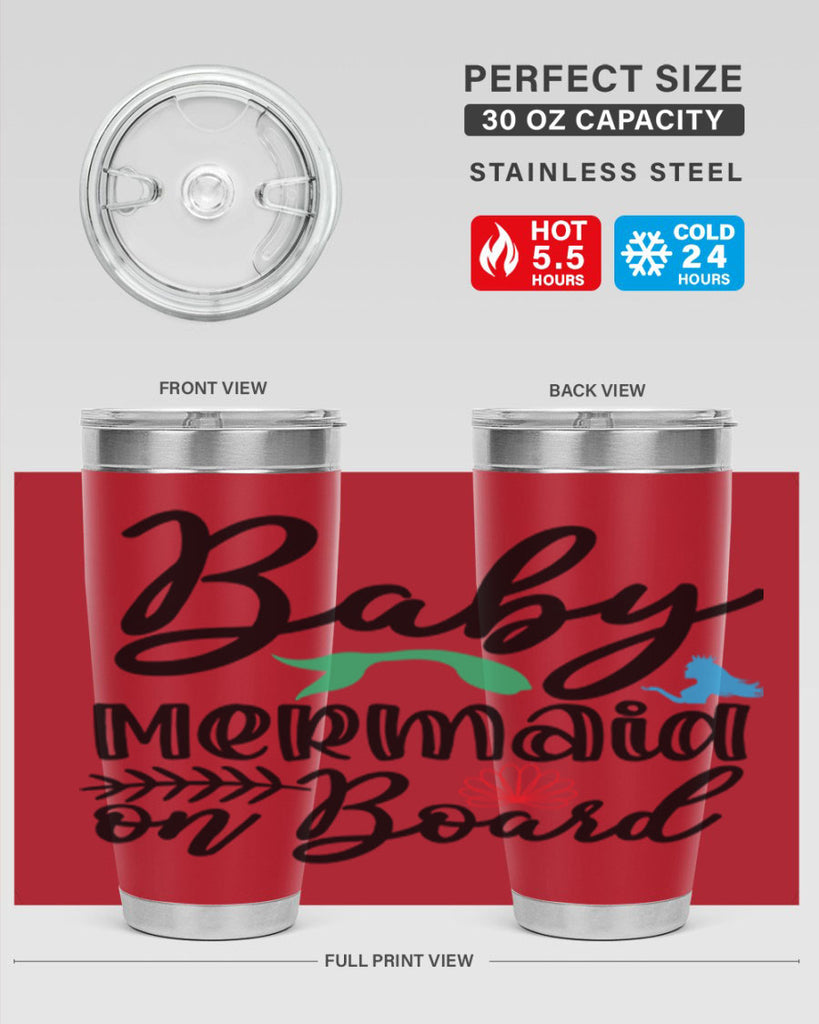 Baby Mermaid on Board 38#- mermaid- Tumbler