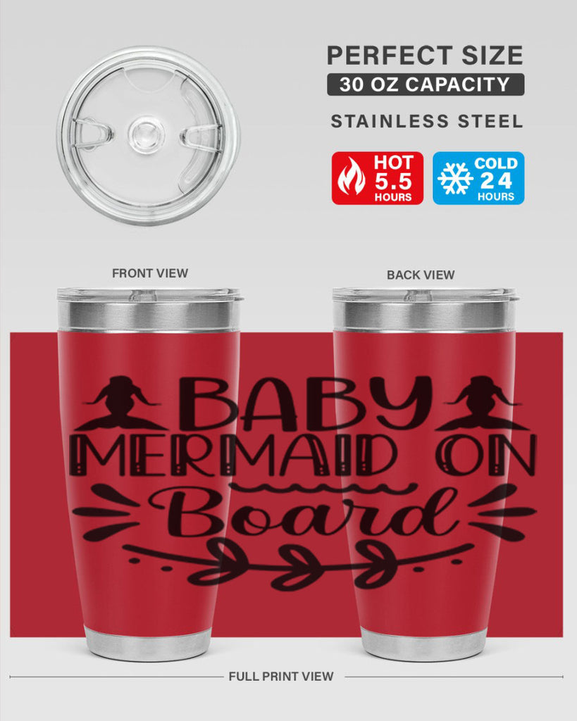 Baby mermaid on board 30#- mermaid- Tumbler