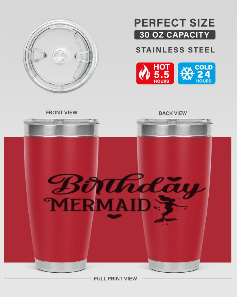 Birthday Mermaid 72#- mermaid- Tumbler