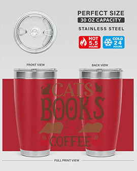 Cats Books Coffee Style 9#- cat- Tumbler