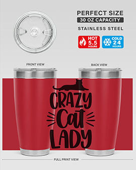 Crazy Cat Lady Style 92#- cat- Tumbler